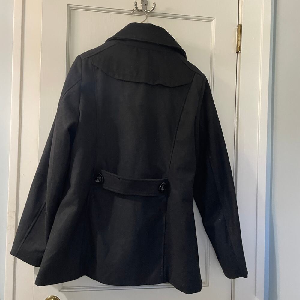 Larry Levine Double Breasted Pea Coat Black Size Large - Picture 5 of 8